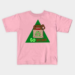 Go Brown says Domo Kids T-Shirt